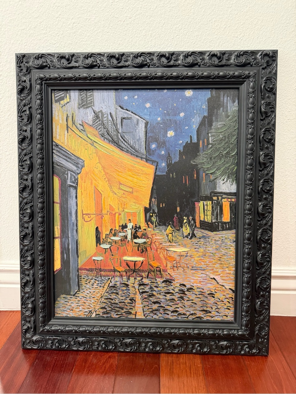 26L”x22w” Vincent Van Gogh paint “Cafe Terrace at Night” with Ornate black frame